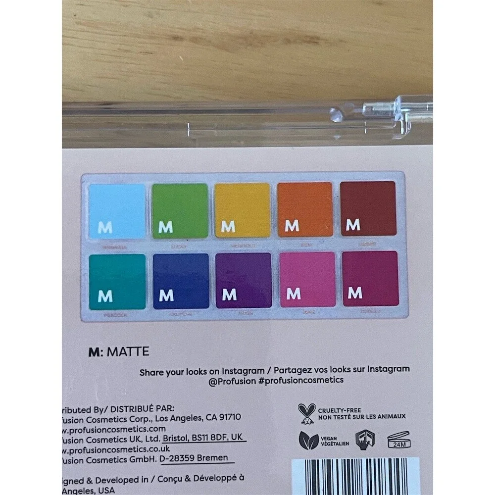 Profusion Cosmetics Spectrum 10 Shade Matte Rainbow Eyeshadow Palette